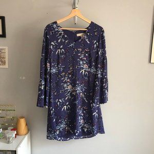 Fun Floral Long Sleeve 70s Dress